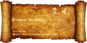 Koppa Aranka névjegykártya