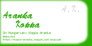 aranka koppa business card